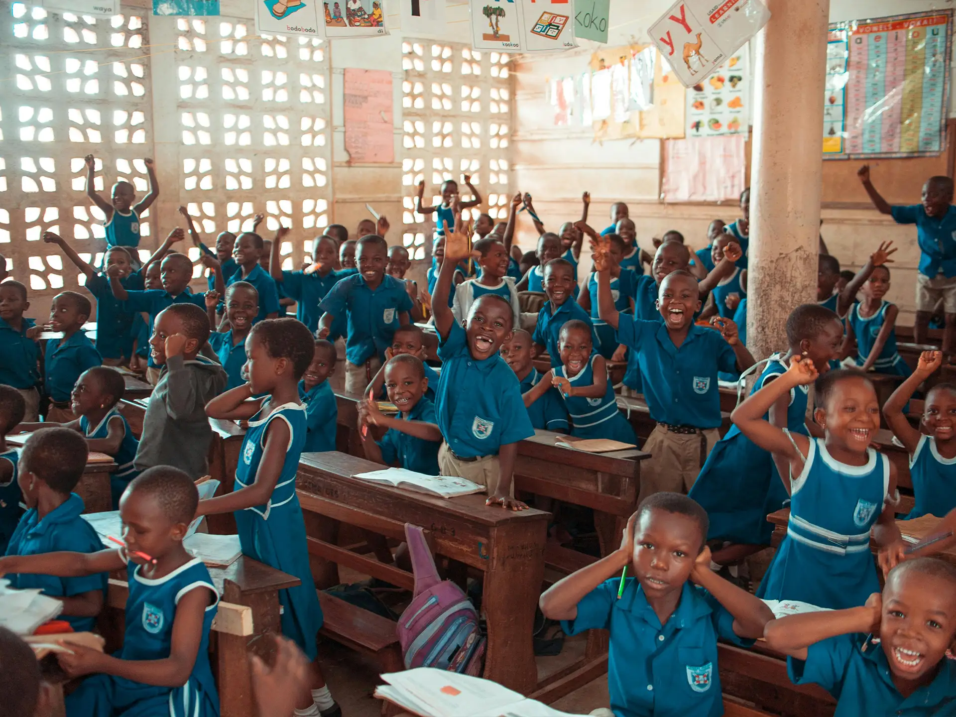 Happy Kids in Classroom